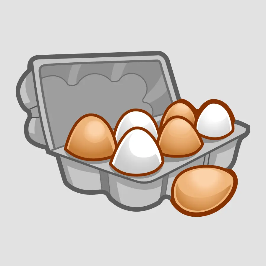 Cartoon egg carton icon.