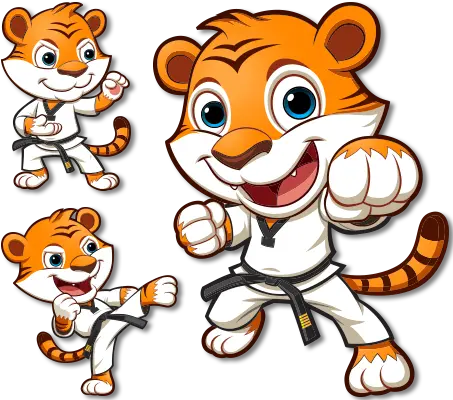 Cartoon Illustration of tigers